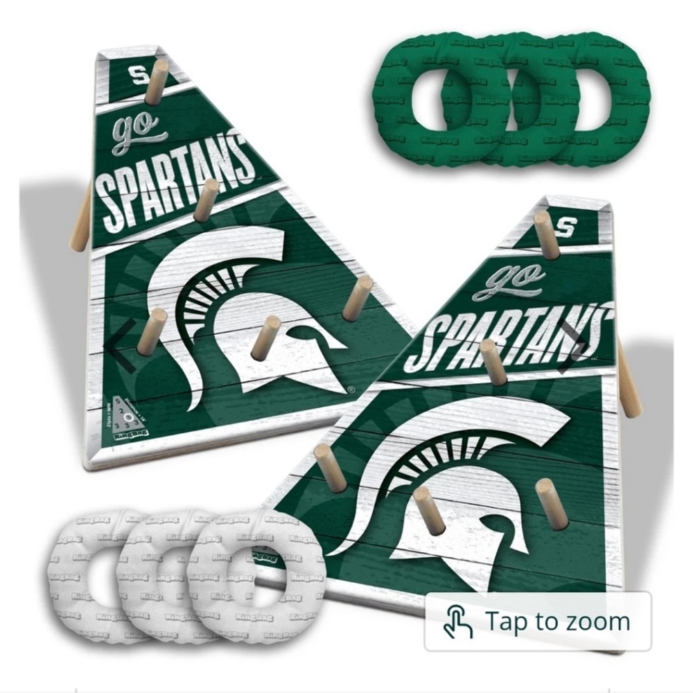 NCAA Ring Toss Bag Game Michigan State Spartans New In Box 2 Boards, 6 Bags
